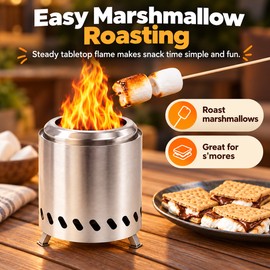 Portable Wood Burning Stove for Outdoor Cooking – Stainless Steel Manual Firewood Burner for Camping and Campfire Use