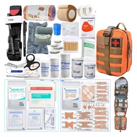 373 Piece First Aid Kit for Home, Travel, Camping, Hiking, Sports, Office & Outdoor Emergencies Survival Equipment - Emergency Medical Kits, Businesses & Home Medical Supplies (Orange)