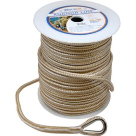 Sea-Dog 302112060G/W-1 Premium Double Braided Nylon Anchor Line - 1/2" x 60', Gold/White