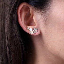 Atentuyi Boho Stacking Small X Earrings Silver Ear Jacket Filigree Bow Drop Earrings Letter X Stud Earrings Tiny X Shape Cross Earrings Jewellery for Women and Girls, Alloy Steel