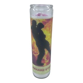 Amarre eterno veladora de rezo sin fragancia 14 oz vaso grande una pieza prayer candle one piece 14 oz tall glass oración al reverso en español