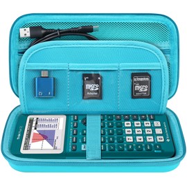 Elonbo Carrying Case for Texas Instruments TI-84 Plus CE/TI-84 Plus/TI-83 Plus/TI-83 Plus CE Color Graphing Calculator, Extra Mesh Pocket Fits Charging Cable Charger Manual, Green