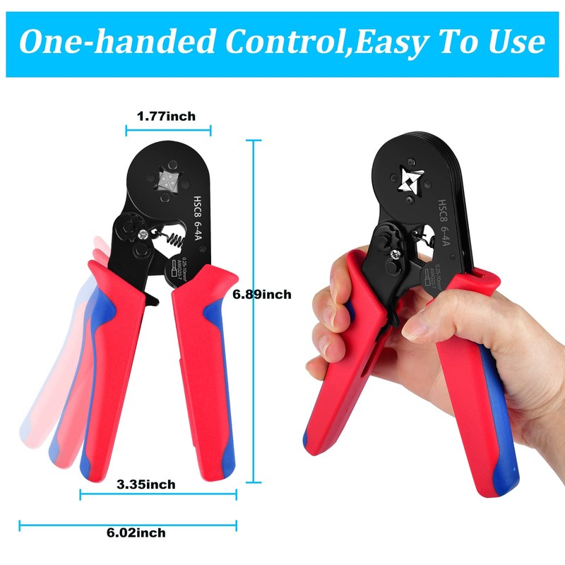 Ferrule Crimping Tool Kit, Ferrule Crimper Plier AWG23-7(0.25-10mm²) with 1200pcs