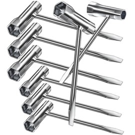 MotBach 6 Pack Chainsaw Scrench Replacement Tool, 13 by 19 mm Chainsaw Wrench, Long and Short Size T Wrench Spanner Tool, Screwdriver and Wrench Combination Tool, Long and Short Size