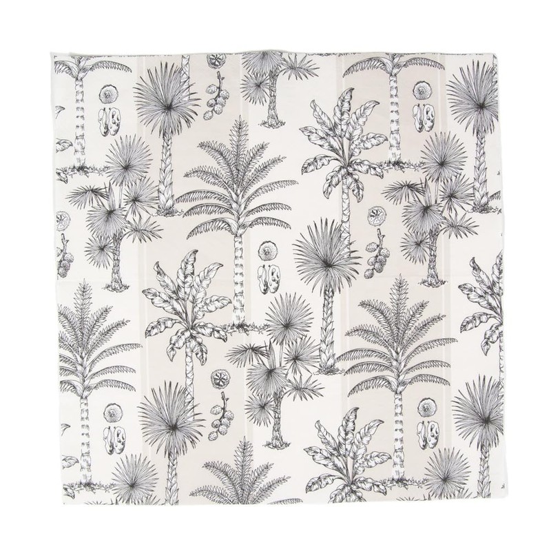 Caspari Southern Palms Flax & White Luncheon Napkins - 20