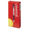 Universal 15530 Economy Retractable Ballpoint Pen, Black Ink, Clear, 1mm,