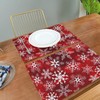 Christmas Placemats Set of 6 Christmas Red Pattern With Snowflakes