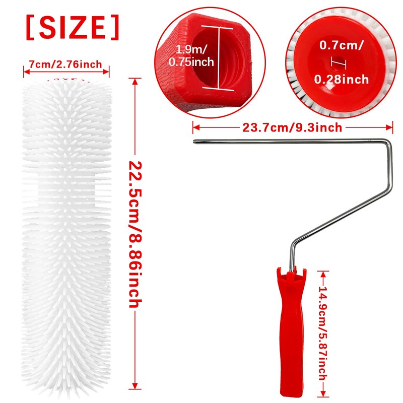 WYXDSDEV 9 Inch Screed Spiked Roller, Latex Floor Self Leveling