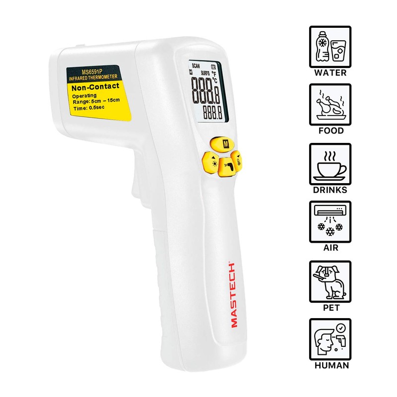 Mastech MS6591P Infrared Digital Thermometer Non-Contact Forehead with 2 measurement
