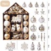 wemitas Christmas Tree Ornament, Gold, Silver, Ornament, Balls, Large Capacity,
