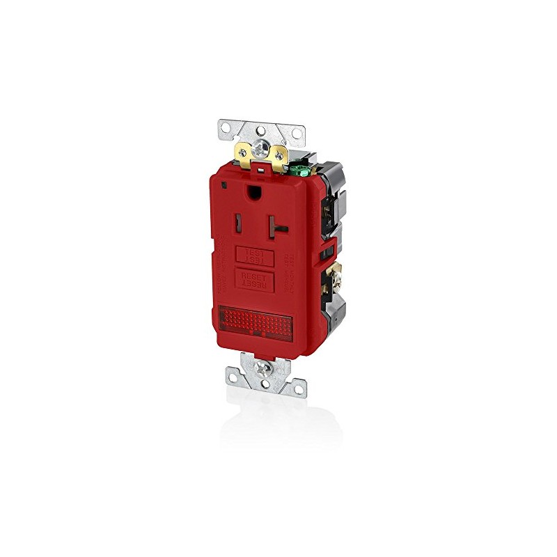 Leviton 20A-125V Extra-Heavy Duty Industrial Grade Pilot Light Tamper-Resistant Self-Test