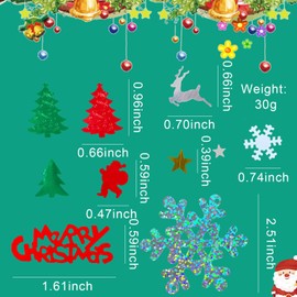 Christmas Confetti - 30g Snowflakes, Merry Christmas Alphabet, Pine, Elk, Pentagram, Christmas Table Confetti for Christmas Crafts Christmas Party Decoration