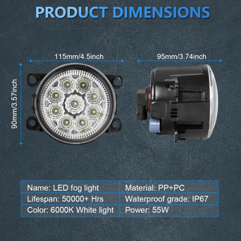 SHENKENUO Pair Fog Lights Fit For 2007-2014 Chevy Tahoe Avalanche