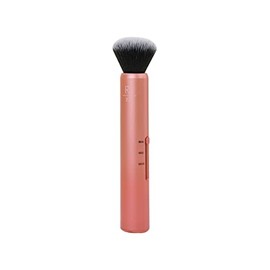 Real Techniques Brocha 3 en 1 para base de cutis personalizada, diapositiva personalizada para base y corrector, 3 ajustes para aplicación transparente, media o enfocada, apto para viajes, para llevar, 1 unidad