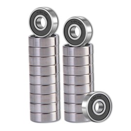608RS Ball Bearings (8x22x7) 20 Pcs, 608-2RS Skateboard Bearings Rubber Sealed Deep Groove Ball Bearing for 3D Printer Wheel, Roller Skates, Inline Skates, Scooters etc