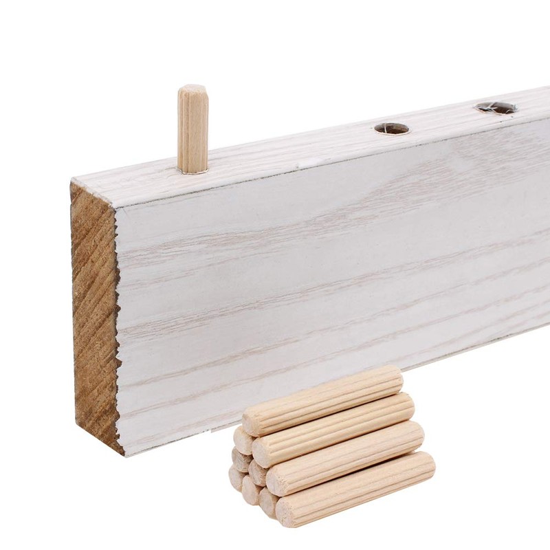 100 Pack 1/4" Wood Dowel Pins Straight Grooved Pins for