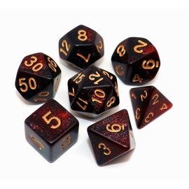 DND Dice Set 7Pcs Red Mix Black Nebula Dice for Dungeon and Dragons D&D RPG Role Playing Games Polyhedral Dice