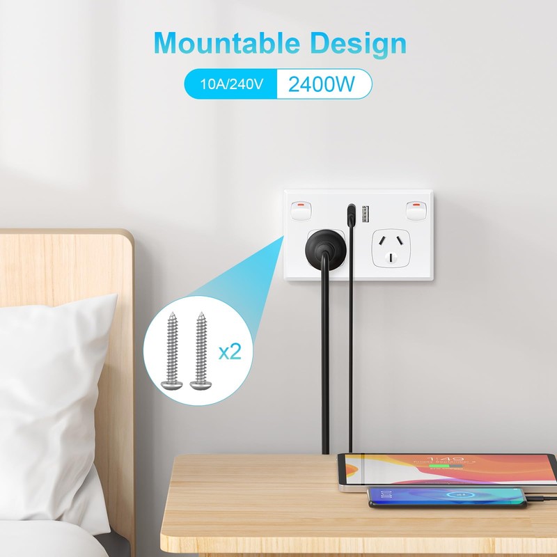 HITRENDS Double Power Point with 2 USB A, GPO Wall