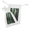 Ambesonne Nature Fabric Pouch Set of 2, Sunset in Woods