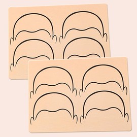 5pieces Single Side Pre-drawn Scalp Micropigmentation Practice Skin SMP Hair Tattoo Pads Scalp Simulation Practice Skin for Hair Strokes Practice (Front Face-Pink Skin)