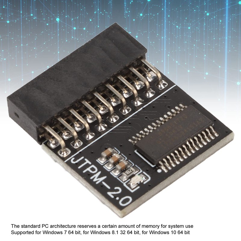 TPM2.0 Module,Secure Storage 18 Pin TPM2.0 Encryption Security Module,Reserved Memory