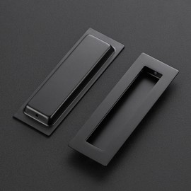 Ravinte 2 Pack Black Cabinet Pulls - Recessed Finger Pulls Sliding Door Handles Furniture Handles Kitchen Hardware for Cabinets (150mm Length)