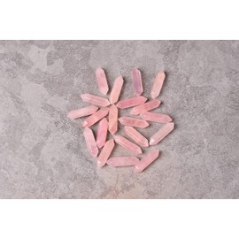 JIC Gem 20 pcs Rose Quartz Crystal Wands 6 Faceted Reiki Stone Rose Quartz Healing Crystals Points Bulk Crystal Wands Wholesale for Chakra Meditation