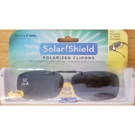 SolarShield Solar Shield Polarized Clip on Sunglasses 52 recA W/Case, Scratch Resistant