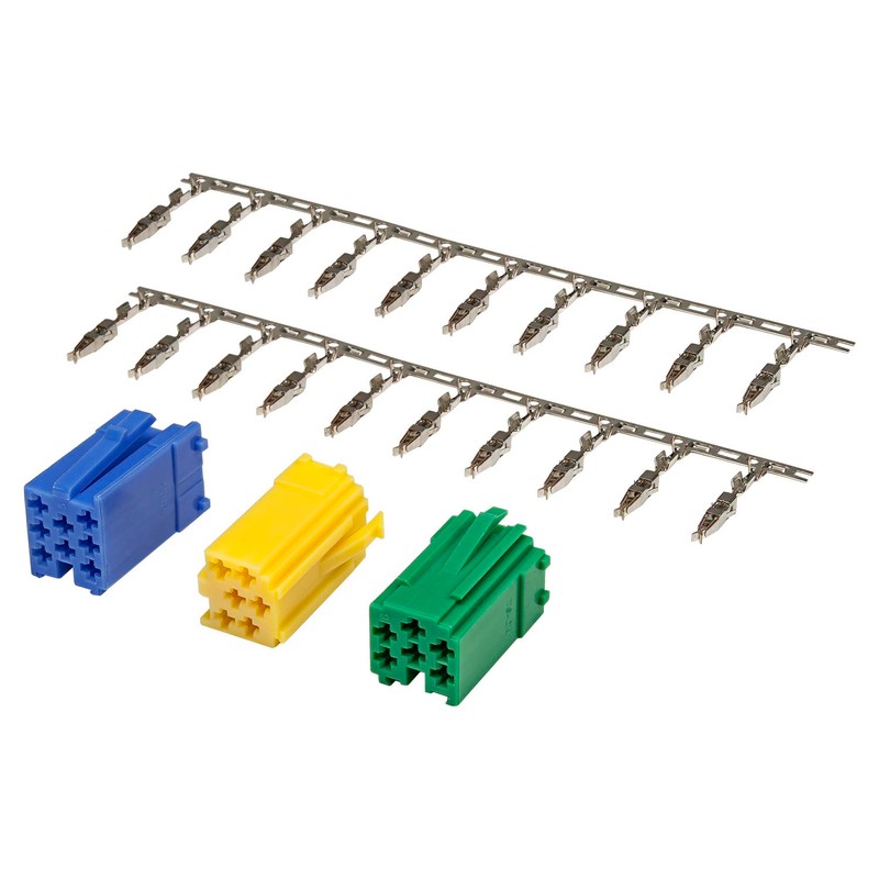 tomzz Audio 5800-090 Mini ISO Plug Set Green Yellow Blue
