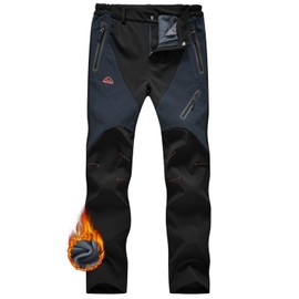 JHMORP Women's Cross Country Ski Snow Pants Waterproof Insulated Softshell Fleece Lined Winter Hiking Pants (Black,CA XXL)