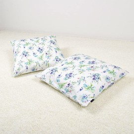 STYLE Decor W3400700 Zabuton Cushion Cover, 21.7 x 23.2 inches (55 x 59 cm), Set of 2, Meisenban, Stylish, 100% Cotton, Scandinavian, Floral Patterns, Botanical, Blue