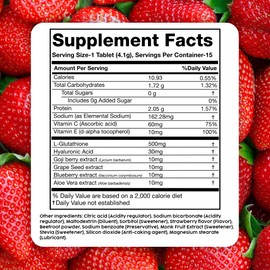 PLIX - THE PLANT FIX PLIX - THE PLANT FIX Glutathione Skin Glow 60 Effervescent Tablets 500mg for Clear and Youthful Skin | Vitamin E Reduces Pigmentation, Fades Dark Spots, Hydrates Skin | Pack of 4, Strawberry Flavour