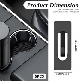 6PCS Car Cup Holder Position Limiter with Self Adhesive, Anti Shake Car Coasters Bottle Stabilizer, Car Cup Holder Insert Universal Car Accessories Interior for Car SUV