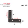 10Pcs Flat L Corner Bracket 60mm x 60mm Stainless Steel