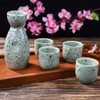 Sake 5-Piece Set, Durable Japanese Sake Ceramic Set Featuring 1