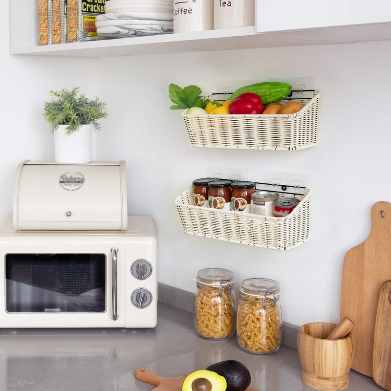GRANNY SAYS Wicker Hanging Basket, 2 Pack Storage Baskets for