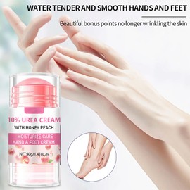 Peach Hand and Foot Cream Stick, Cracked Heel Stick Foot Cream with 10% Urea for Hydrates and Repairs Rough, Dry, Thick & Cracked Skin, Callus Remover, Soothing Skin Care for Women and Men 1.41oz