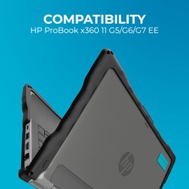 Gumdrop DropTech Laptop Case Fits HP ProBook x360 11 G5/G6/G7 EE. Designed for K-12 Students, Teachers, and Classrooms – Drop Tested, Rugged, Shockproof Bumpers for Reliable Device Protection – Black