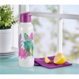 Tupperware Hummingbird Medium ECO Shimmers Water Bottle 25 oz / 750 mL Purple