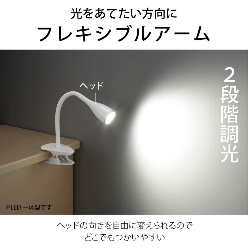 Ohm Electric LED Clip Light Daylight White Desk Light Clamp