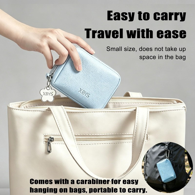 Period Bag, Sanitary Napkin Storage Bag, PU Period Pouch (Blue)