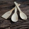3 Piece Bamboo Wooden Kitchen Utensils Tools Set Spatula Fork