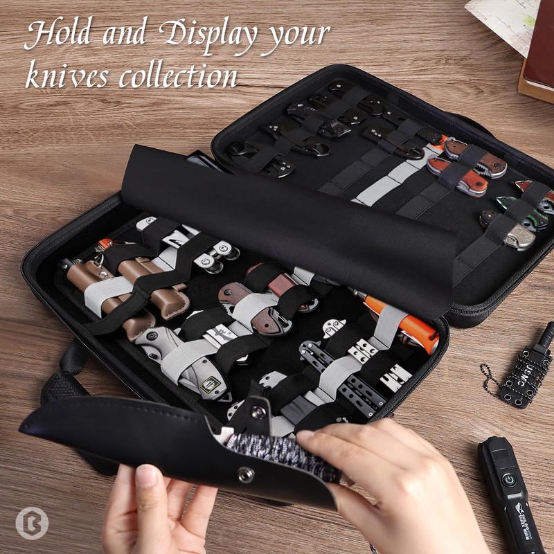 BRANTMAKER Knife Display Case, Knife Case for 61+ Pocket Knives,