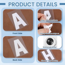 HJZHII 10Sheets White Iron on Letters for Clothing