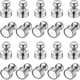 16pcs Strong Magnetic Pins with Storage Box, Non-Marking for Drawing File Display Circle Magnets for Office Education