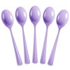 Disposable Lavender Plastic Spoons 50 Pcs - Heavy Duty Lavender