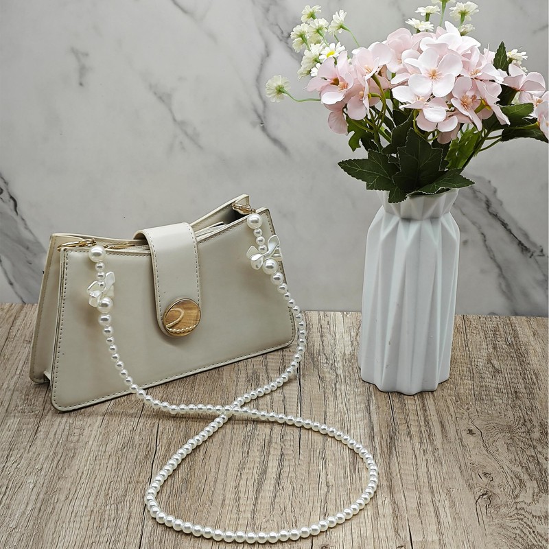 HAOBIN Bag Strap Pearl Chain Carry Strap Bags Chain 100