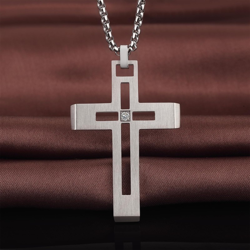 Miaofu Cross Necklace Stainless Steel Crucifix 316L Pendant Jewellery for