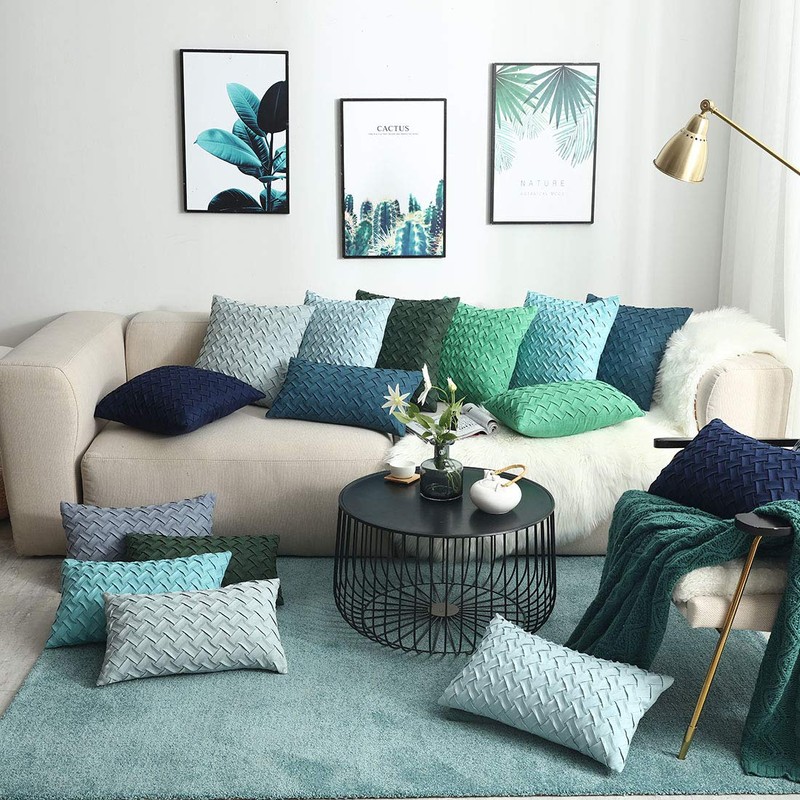 vctops Boho Basket Weave Pattern Decorative Throw Pillow Cover Super