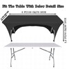 Spandex Tablecloth [6FT, Black] for Rectangle Tables with Open Back,Elastic